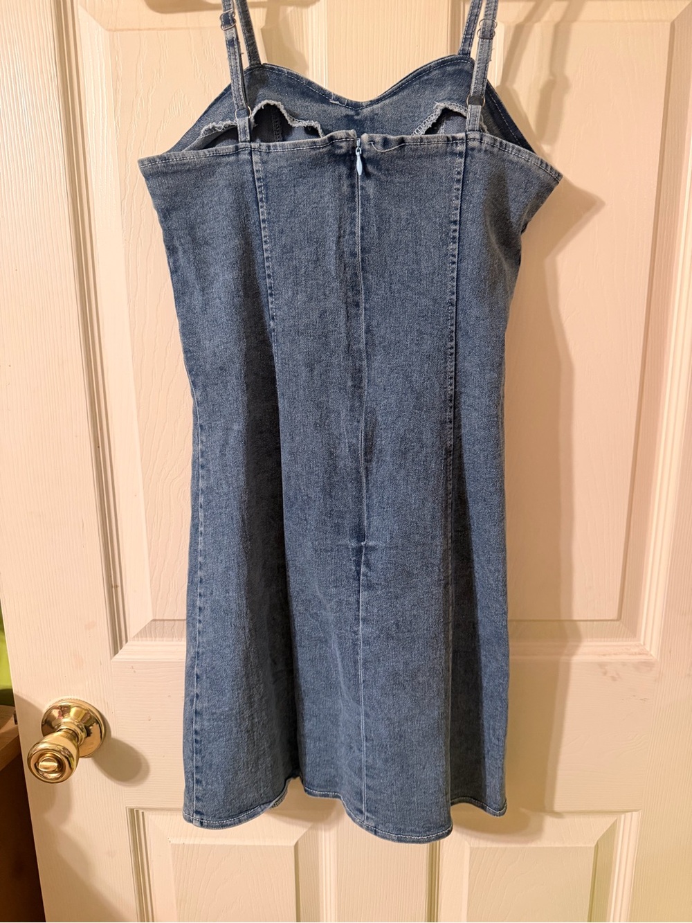 Vintage Y2K Denim Bustier Corset Mini Dress Blue Size 4-6 - Picture 8 of 10